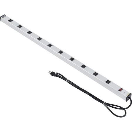 Global Industrial Power Strip, SJT, 5-15R, 6 ft., Silver 500887